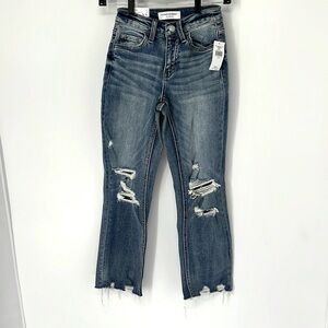 Flying monkey NWT mid rise cropped straight jeans 22X26